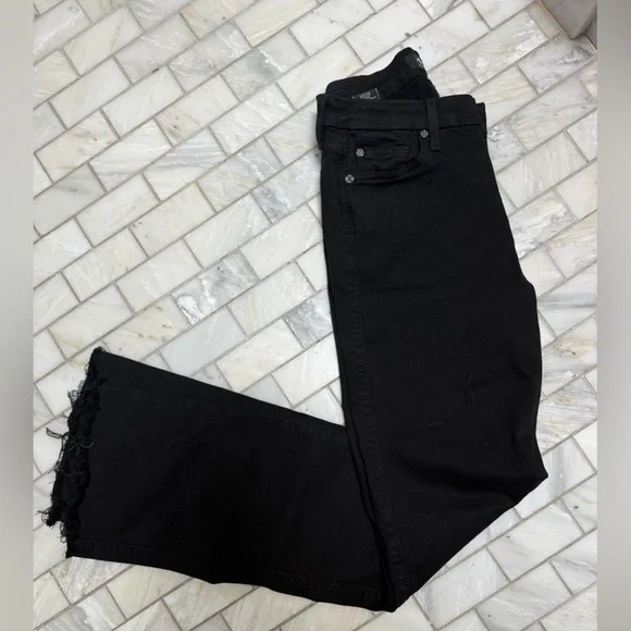 7 FOR ALL MANKIND Women’s Black Kimmie Bootcut Jeans - Size 27 - Picture 2 of 10